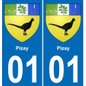 01 Pizay stemma adesivo piastra adesivi città
