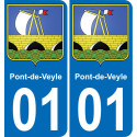 01 Pont-de-Veyle wappen aufkleber typenschild aufkleber stadt