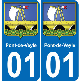 01 Pont-de-Veyle blason autocollant plaque stickers ville