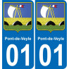 01 Pont-de-Veyle wappen aufkleber typenschild aufkleber stadt