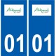 01 Attignat logo ville autocollant plaque sticker