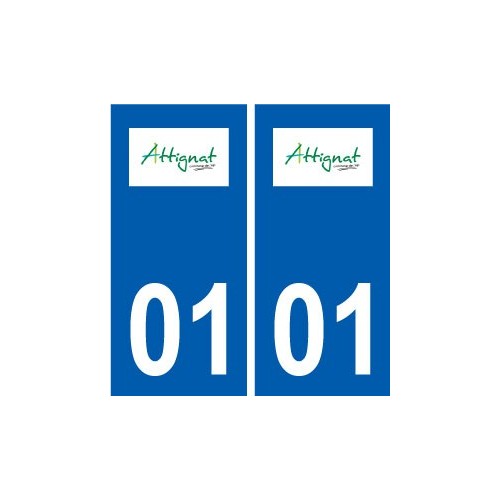 01 Attignat logo ville autocollant plaque sticker