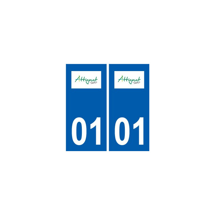 01 Attignat logo ville autocollant plaque sticker