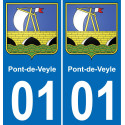 01 Pont-de-Veyle stemma adesivo piastra adesivi città