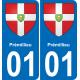 01 Prémillieu coat of arms sticker plate stickers city
