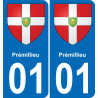 01 Prémillieu wappen aufkleber typenschild aufkleber stadt