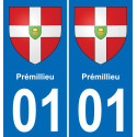 01 Prémillieu coat of arms sticker plate stickers city