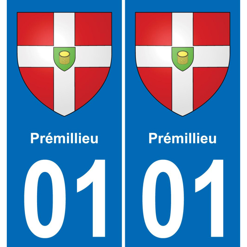 01 Prémillieu coat of arms sticker plate stickers city