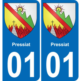 01 Pressiat blason autocollant plaque stickers ville