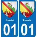 01 Pressiat blason autocollant plaque stickers ville