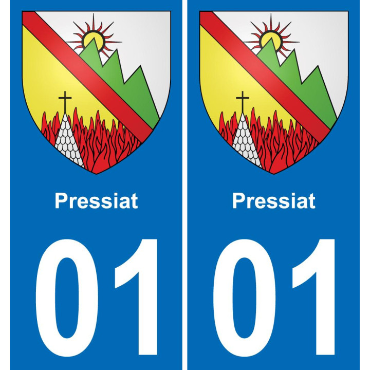 01 Pressiat blason autocollant plaque stickers ville