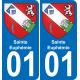 01 Sainte-Euphémie blason autocollant plaque stickers ville
