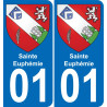 01 Sainte-Euphémie coat of arms sticker plate stickers city