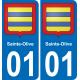 01 Sainte-Olive escudo de armas de la etiqueta engomada de la placa de pegatinas de la ciudad