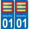 01 Sainte-Olive coat of arms sticker plate stickers city