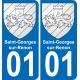01 Saint-Georges-sur-Renon escudo de armas de la etiqueta engomada de la placa de pegatinas de la ciudad