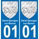 01 Saint-Georges-sur-Renon escudo de armas de la etiqueta engomada de la placa de pegatinas de la ciudad