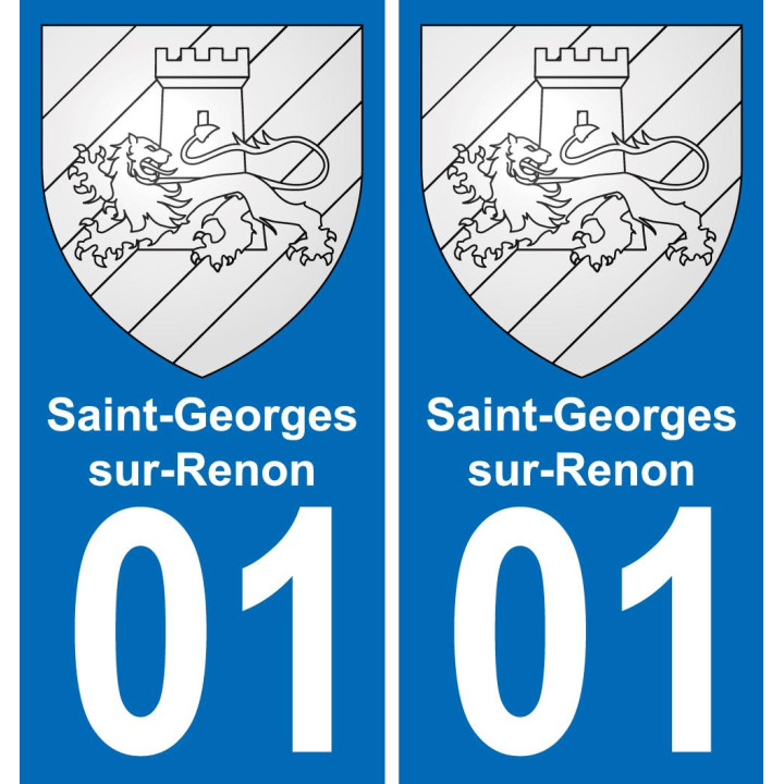 01 Saint-Georges-sur-Renon escudo de armas de la etiqueta engomada de la placa de pegatinas de la ciudad