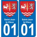 01 Saint-Jean-le-Vieux coat of arms sticker plate stickers city