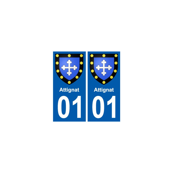 01 Attignat ville autocollant plaque sticker