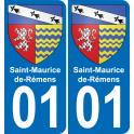 01 Saint-Maurice-de-Rémens coat of arms sticker plate stickers city