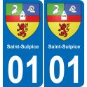01 Saint-Sulpice coat of arms sticker plate stickers city