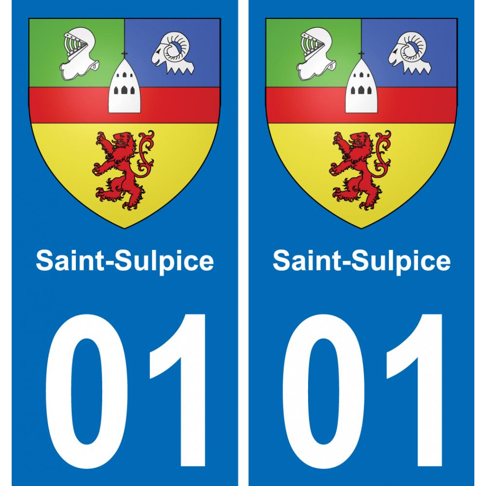 01 Saint-Sulpice coat of arms sticker plate stickers city