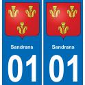 01 Sandrans blason autocollant plaque stickers ville
