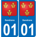 01 Sandrans blason autocollant plaque stickers ville