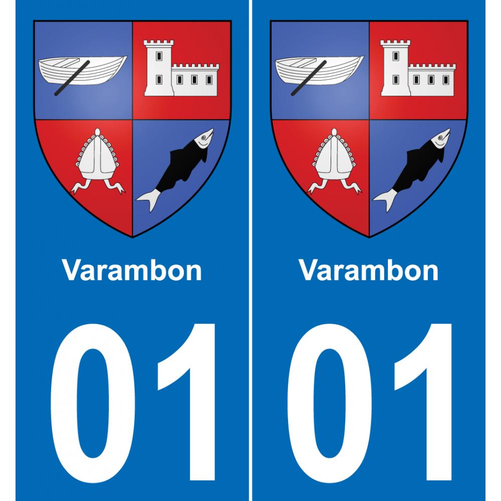 01 Varambon coat of arms sticker plate stickers city