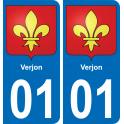 01 Verjon coat of arms sticker plate stickers city