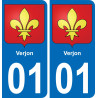 01 Verjon blason autocollant plaque stickers ville