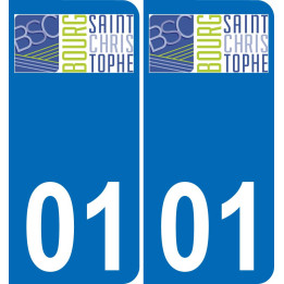 01 Bourg-Saint-Christophe coat of arms sticker plate stickers city