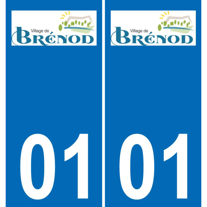 01 Brénod escudo de armas de la etiqueta engomada de la placa de pegatinas de la ciudad