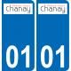 01 Chanay logo autocollant plaque stickers ville