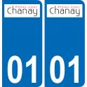 01 Chanay logo autocollant plaque stickers ville