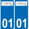 01 Chanay logo autocollant plaque stickers ville