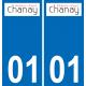 01 Chanay logo autocollant plaque stickers ville