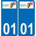 01 Gex escudo de armas de la etiqueta engomada de la placa de pegatinas de la ciudad