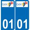 01 Gex logo autocollant plaque stickers ville