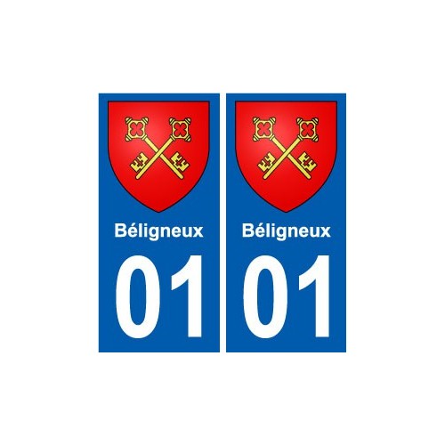 01 Béligneux ville autocollant plaque sticker