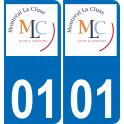01 Montréal-la-Cluse coat of arms sticker plate stickers city