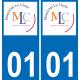 01 Montréal-la-Cluse escudo de armas de la etiqueta engomada de la placa de pegatinas de la ciudad