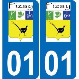 01 Pizay coat of arms sticker plate stickers city