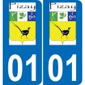 01 Pizay coat of arms sticker plate stickers city