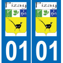 01 Pizay escudo de armas de la etiqueta engomada de la placa de pegatinas de la ciudad