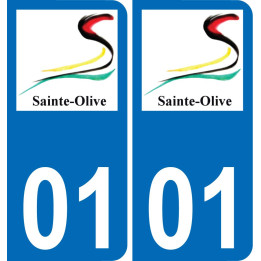 01 Sainte-Olive escudo de armas de la etiqueta engomada de la placa de pegatinas de la ciudad