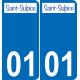 01 Saint-Sulpice coat of arms sticker plate stickers city