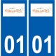01 Bellignat logo ville autocollant plaque sticker