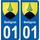 01 Bellignat ville autocollant plaque sticker